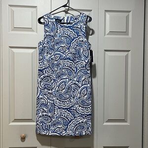 Alyx Navy and White Paisley Dress